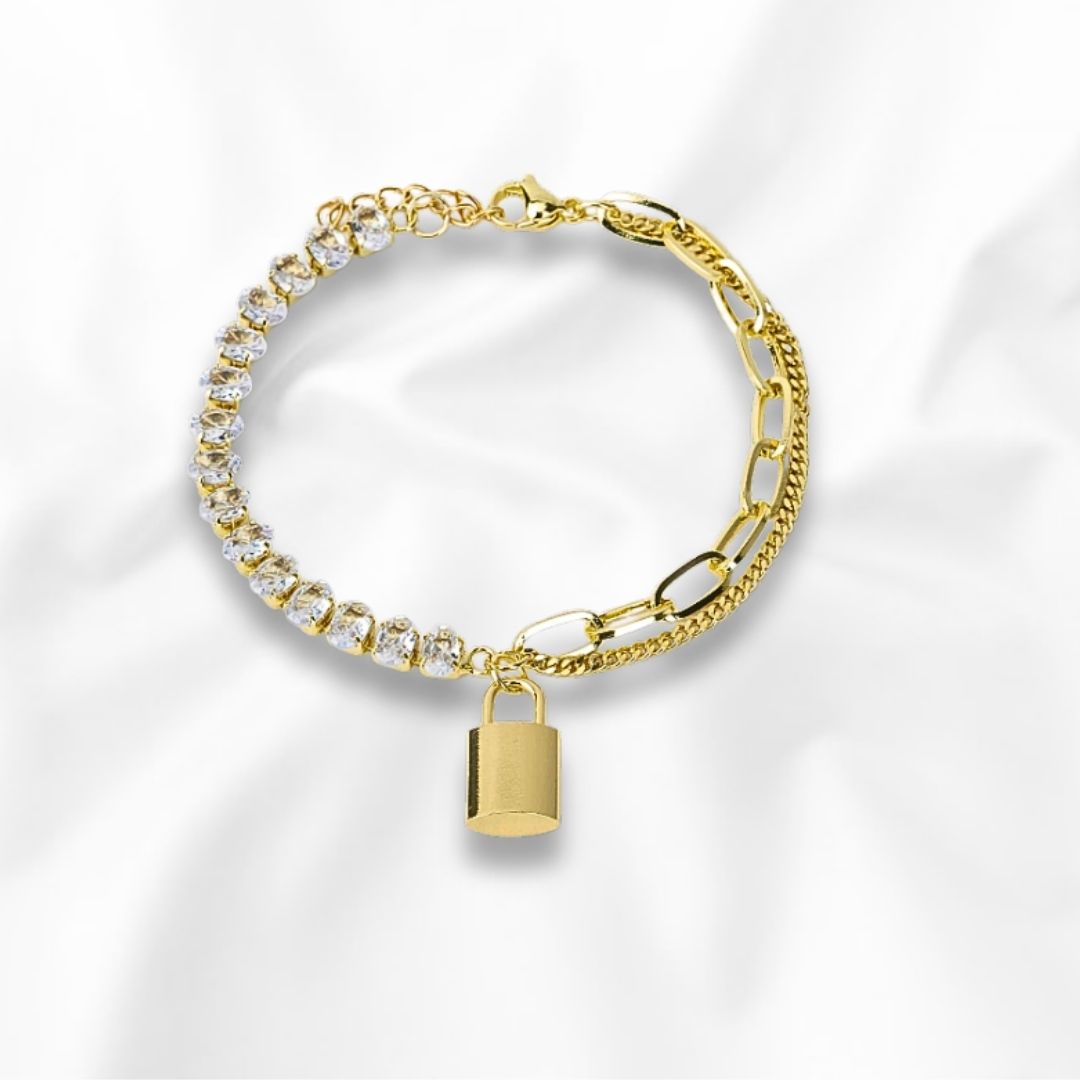 Pulsera de Dama con piedras blancas