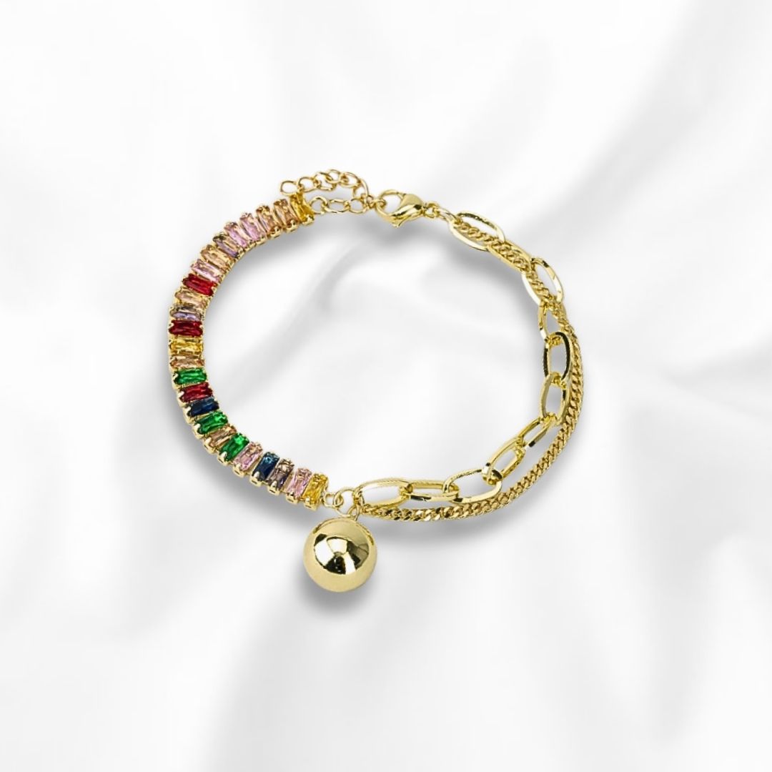 Pulsera de Dama con Piedras arcoiris