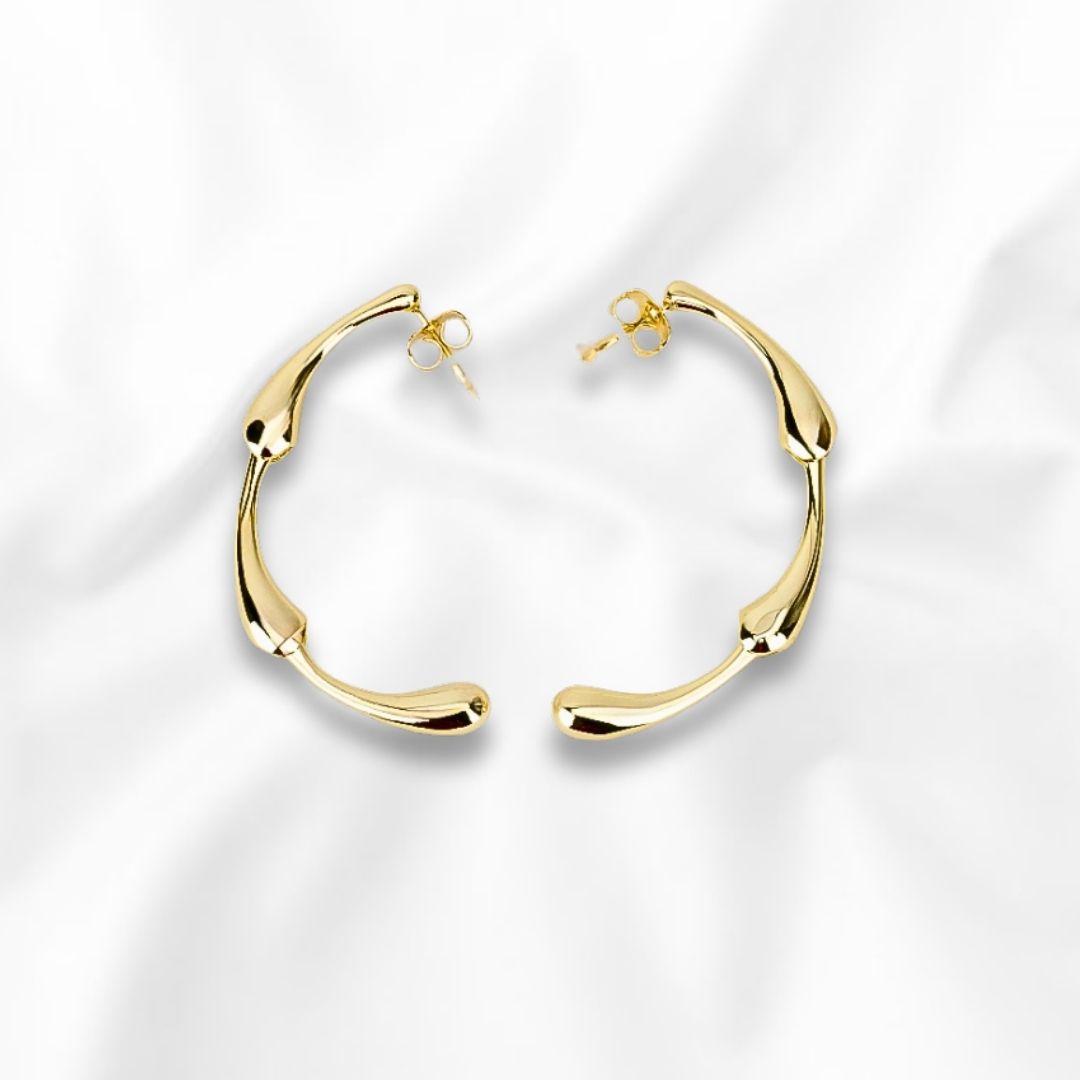 Arete Largo Diseño Articulado de Tres Gotas Largas