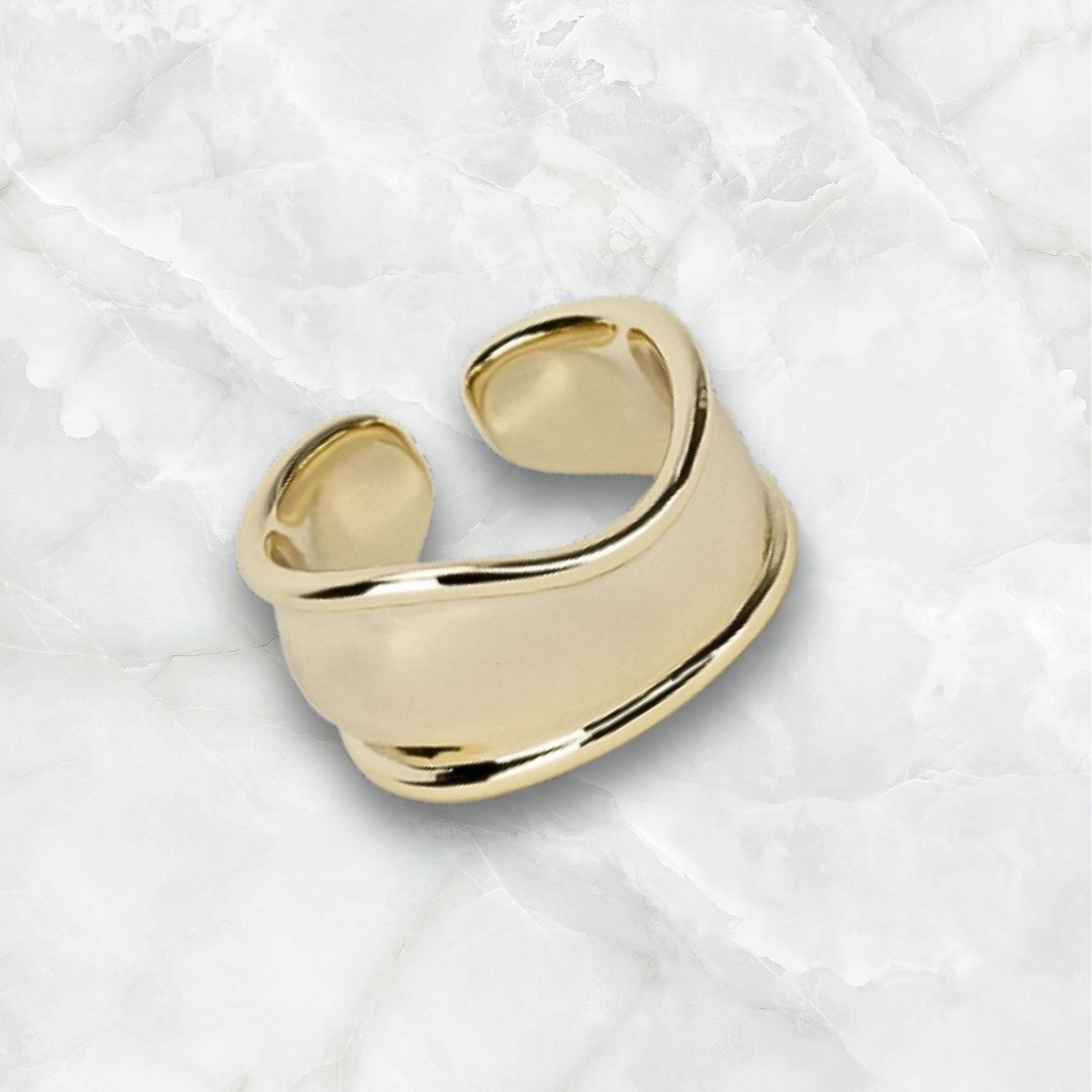 Anillo Ajustable Diseño Liso Ondulado