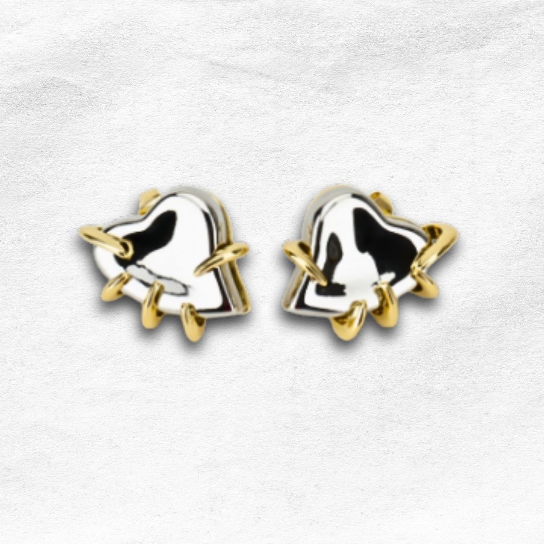 Arete Broquel Diseño de Corazón