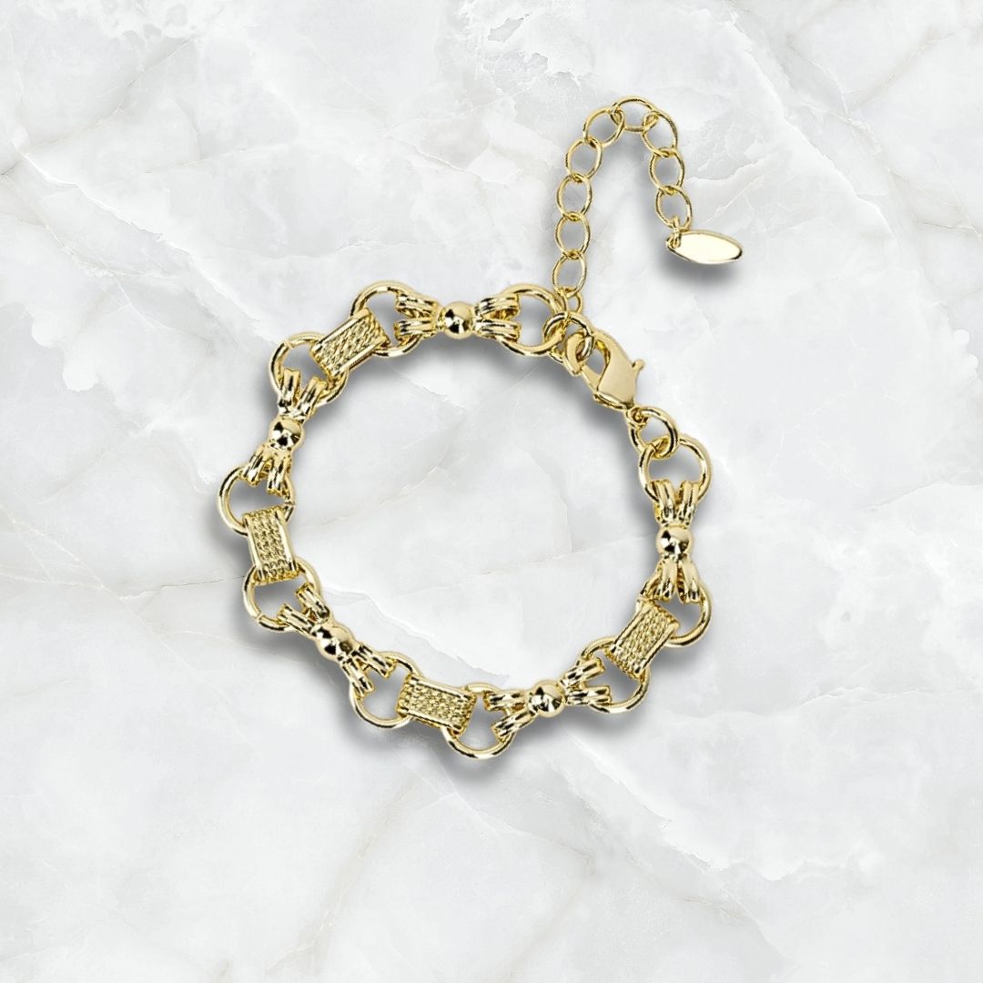 Pulsera de Dama con Diseño de Aros Largos Medida 18cm de Largo